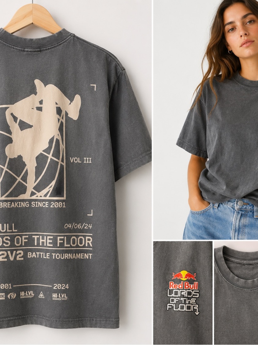 Red Bull 'Loads of the Floor' Graphic Tee - Charcoal/Beige